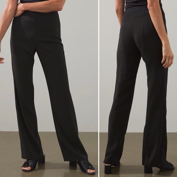 Chico’s Black Label Crepe Flow Tuxedo Pants Classic Fit Zipper Lightweight - Picture 2 of 8